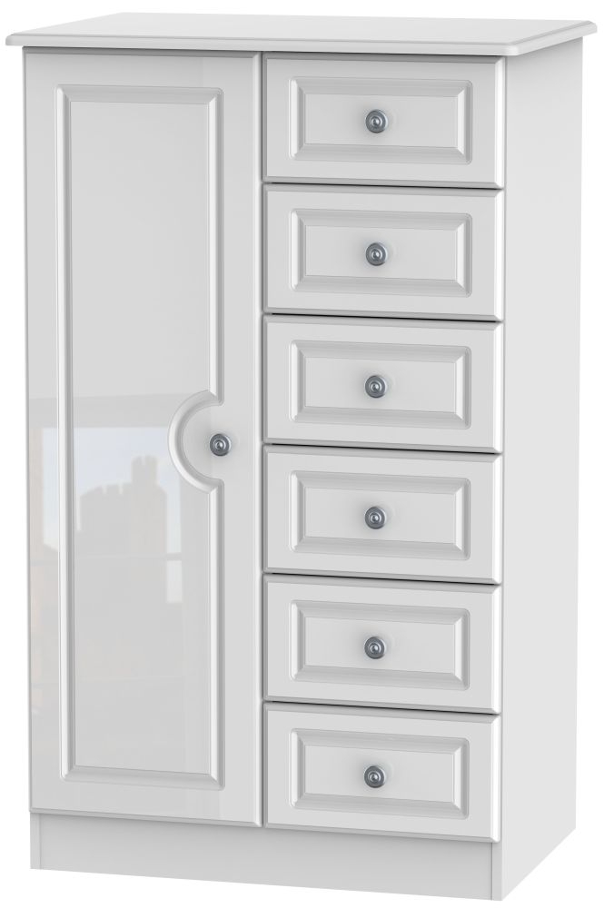 Pembroke High Gloss White 1 Door Children Wardrobe