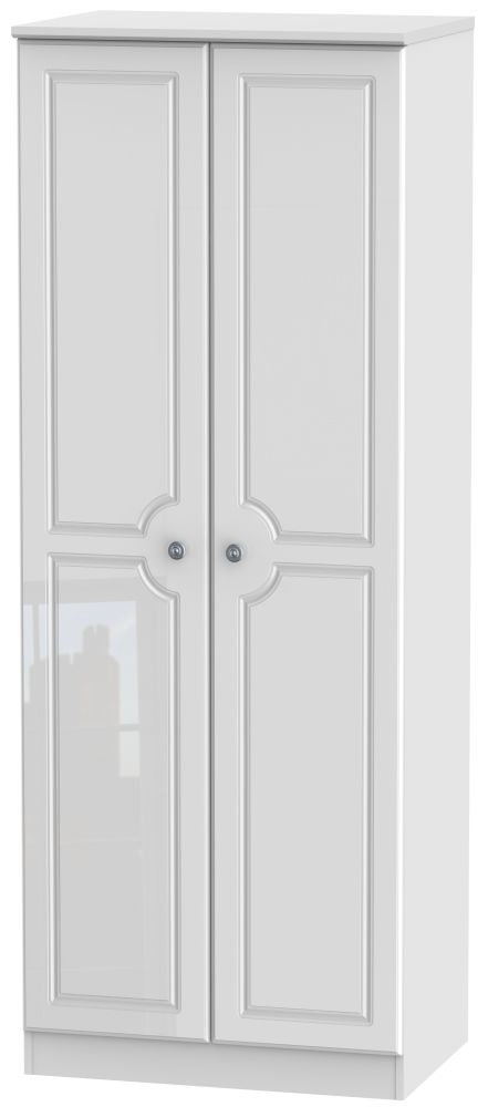 Pembroke High Gloss White 2 Door Tall Plain Wardrobe