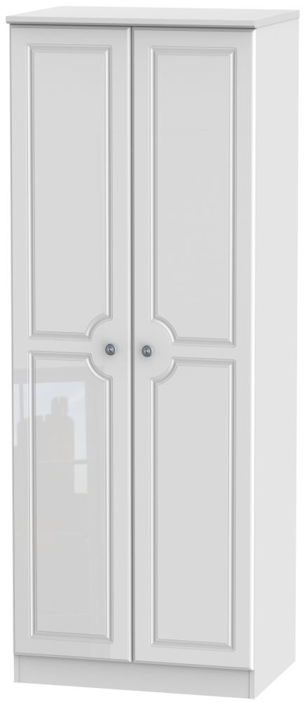 Pembroke High Gloss White 2 Door Tall Hanging Wardrobe