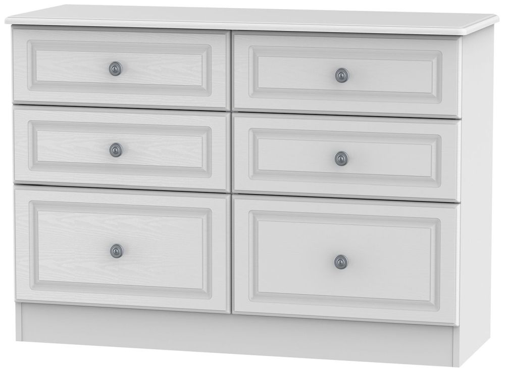 Pembroke White 6 Drawer Midi Chest