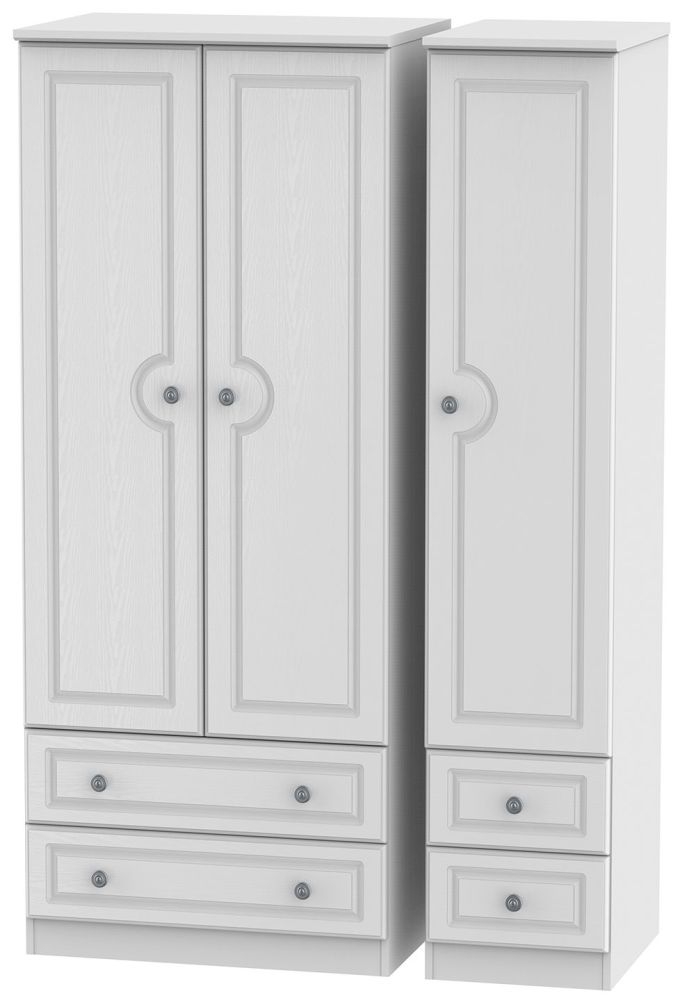 Pembroke White 3 Door 4 Drawer Wardrobe