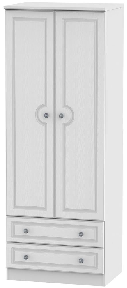 Pembroke White 2 Door 2 Drawer Tall Wardrobe