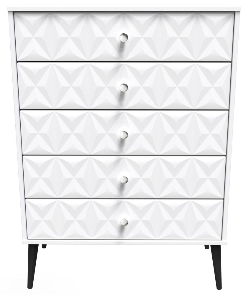 Pixel Matt White 5 Drawer Chest