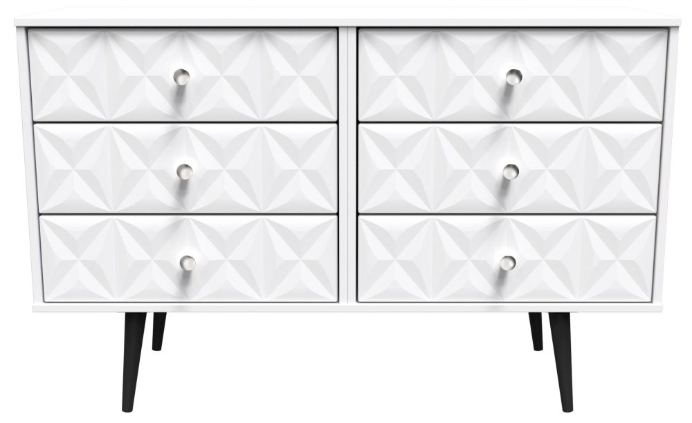 Pixel Matt White 6 Drawer Chest