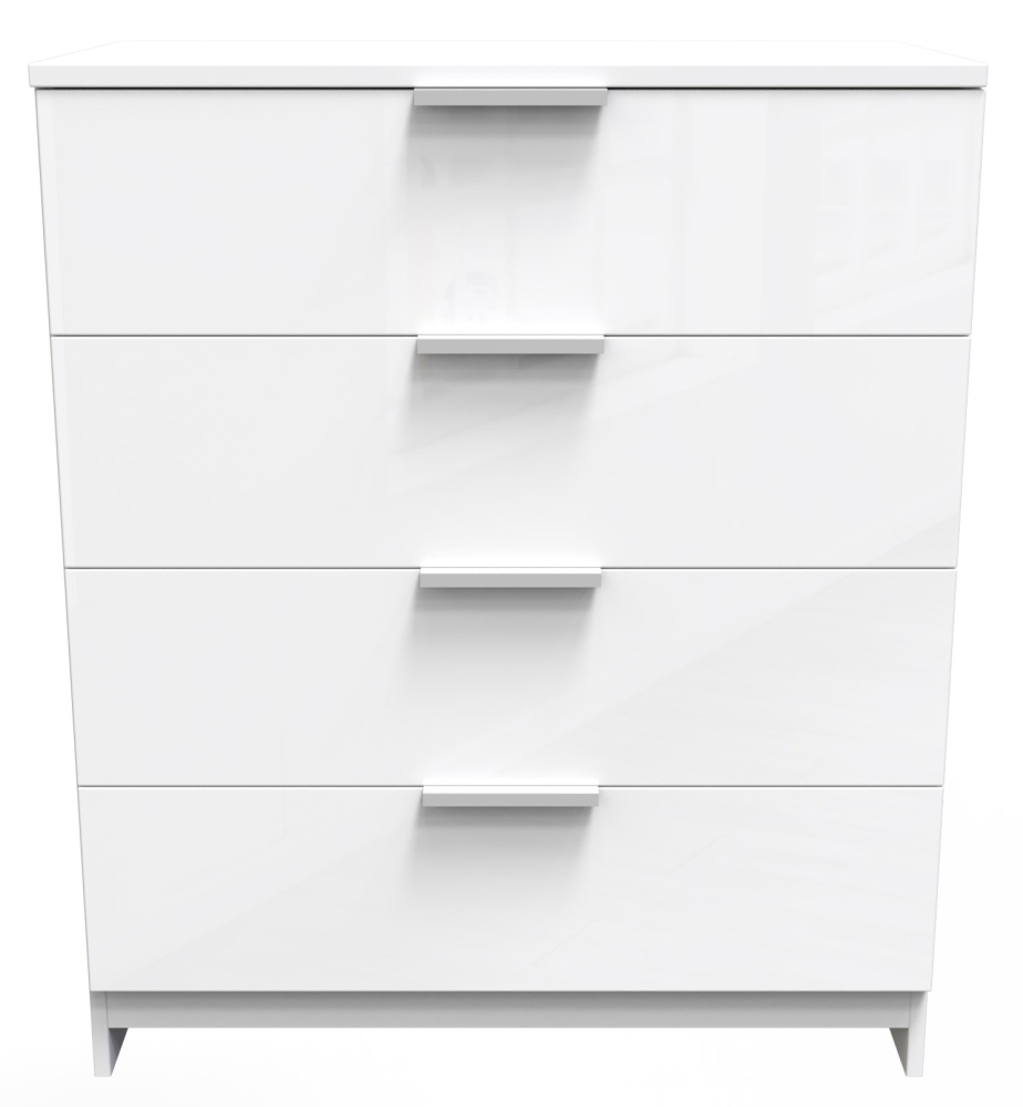 Plymouth White Gloss 4 Drawer Chest