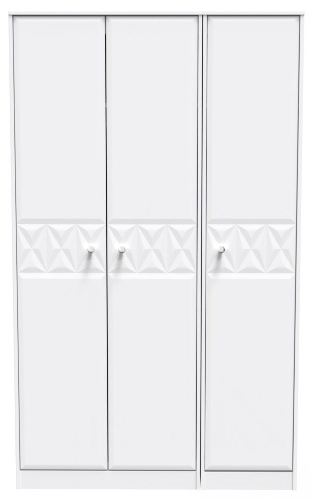 San Jose Matt White 3 Door Tall Plain Wardrobe