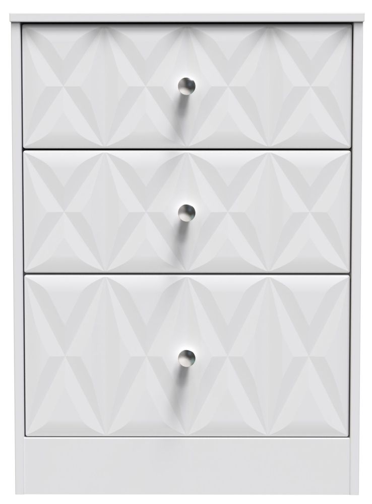 San Jose Matt White 3 Drawer Deep Midi Chest