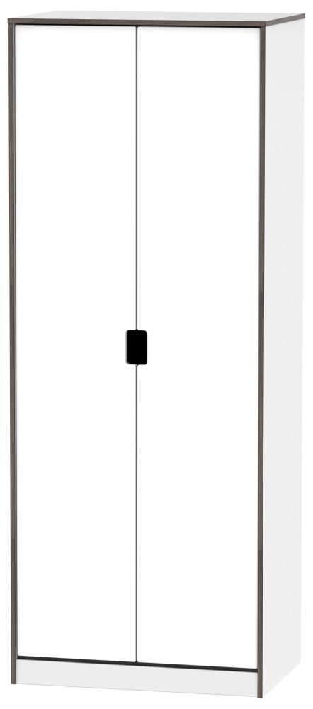 Shanghai High Gloss White 2 Door Wardrobe