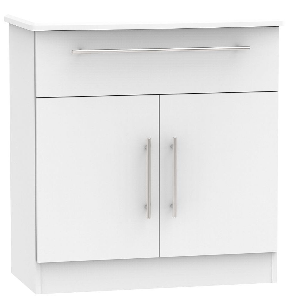 Sherwood Grey Matt 2 Door 1 Drawer Narrow Sideboard