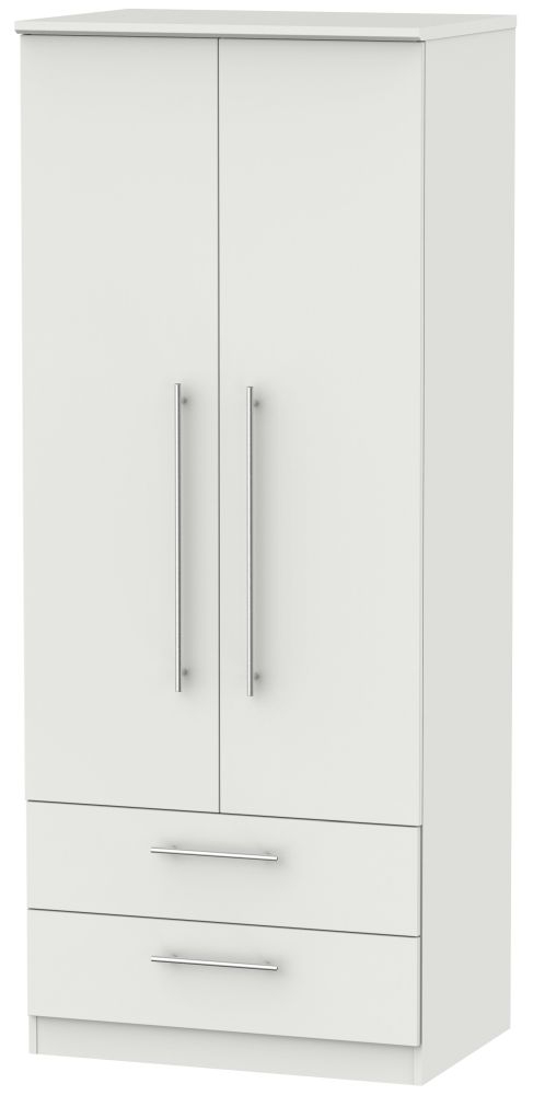 Sherwood Grey Matt 2 Door 2 Drawer Wardrobe