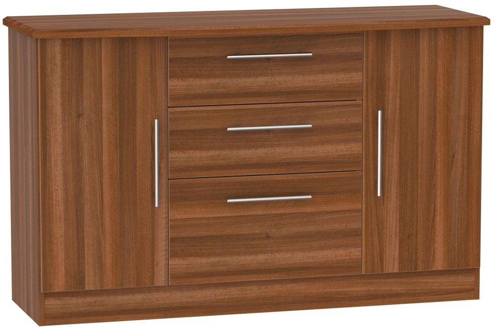 Sherwood Noche Walnut 2 Door 3 Drawer Sideboard