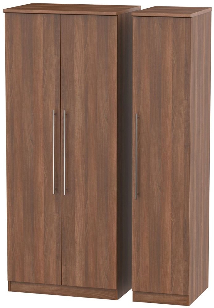 Sherwood Noche Walnut 3 Door Wardrobe