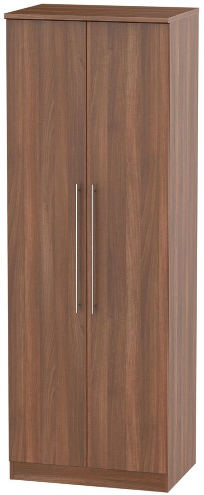 Sherwood Noche Walnut 2 Door Tall Hanging Wardrobe