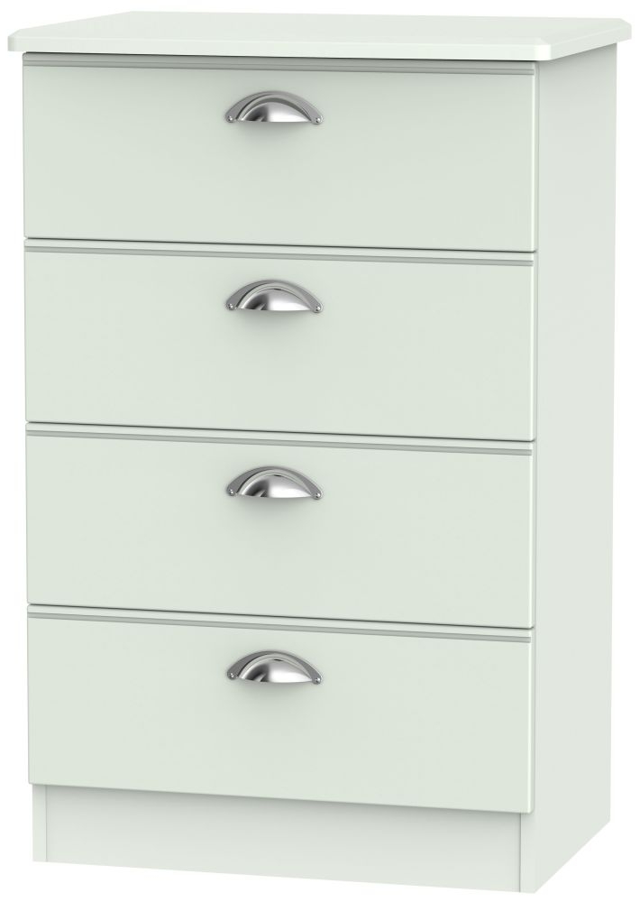 Victoria Grey Matt 4 Drawer Midi Chest