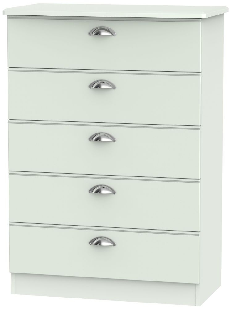 Victoria Grey Matt 5 Drawer Chest