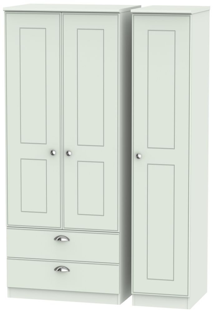 Victoria Grey Matt 3 Door 2 Left Drawer Wardrobe