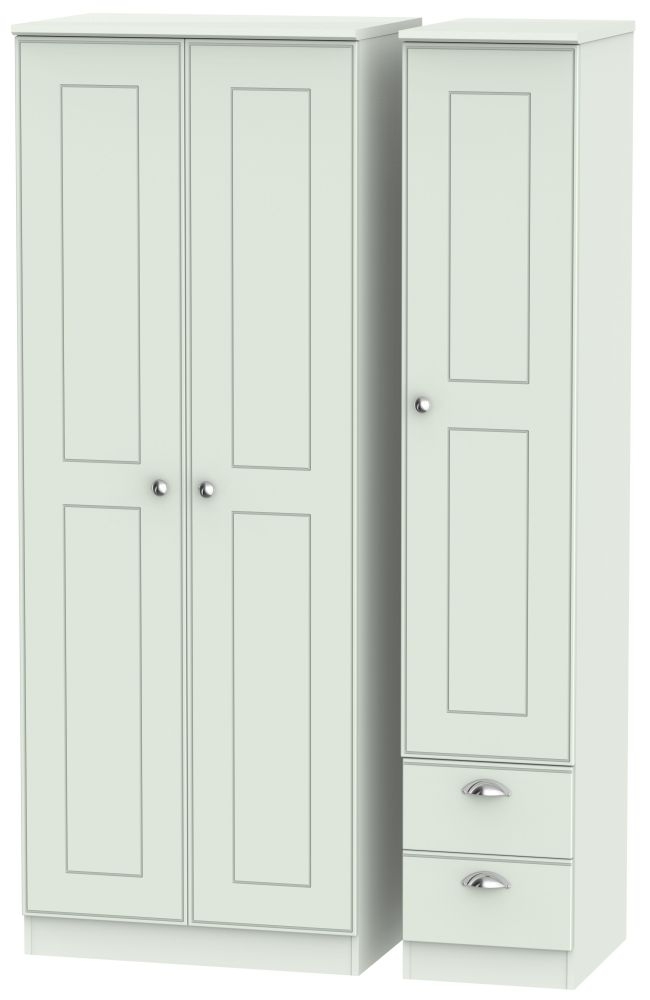 Victoria Grey Matt 3 Door 2 Right Drawer Tall Wardrobe