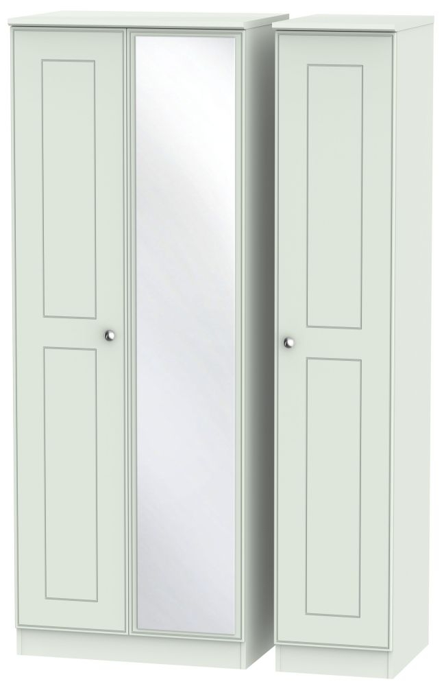 Victoria Grey Matt 3 Door Tall Mirror Wardrobe