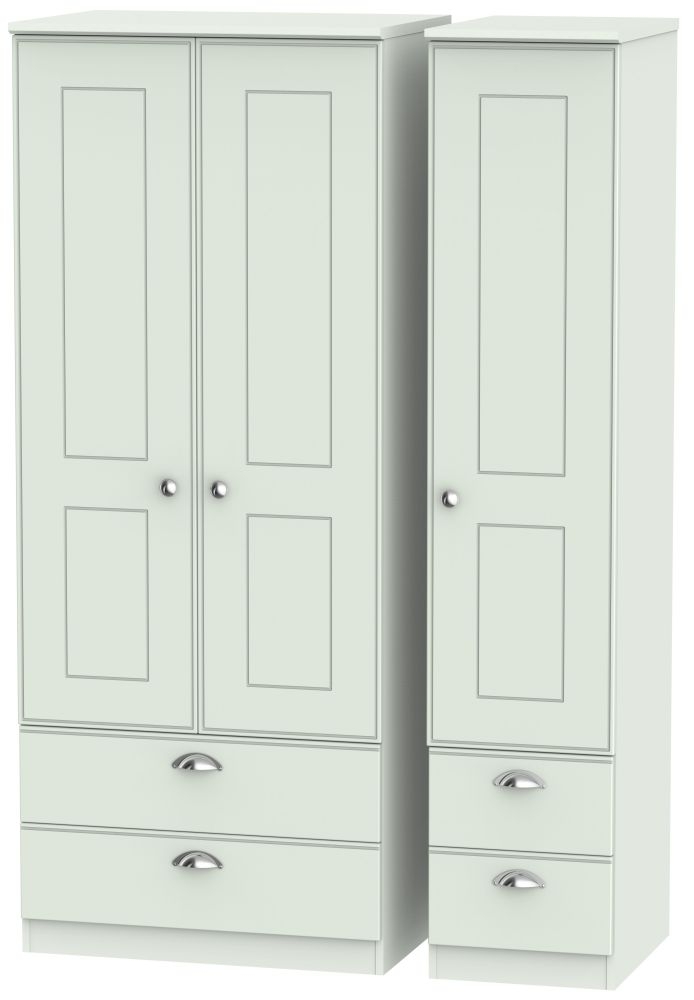 Victoria Grey Matt 3 Door 4 Drawer Wardrobe