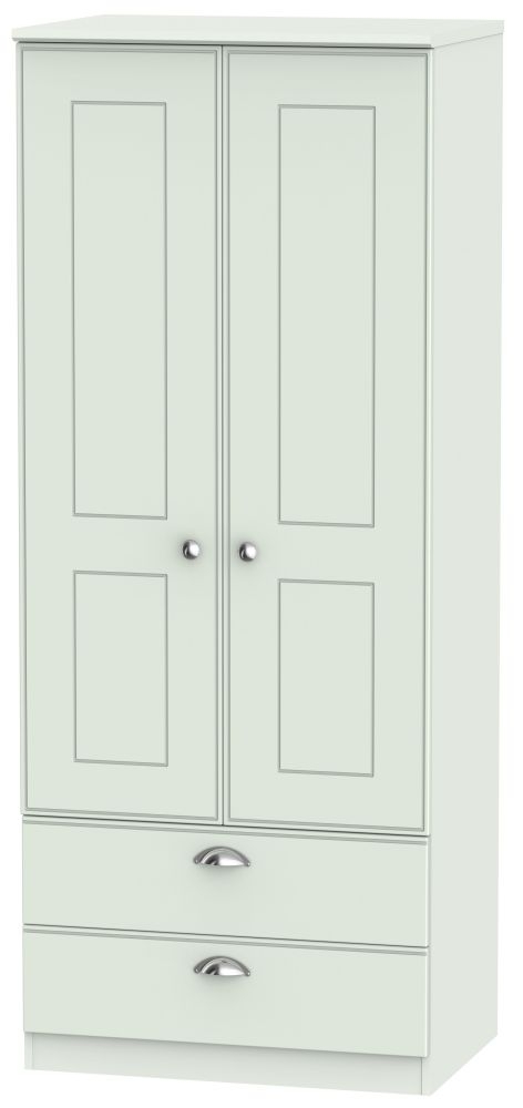 Victoria Grey Matt 2 Door 2 Drawer Wardrobe