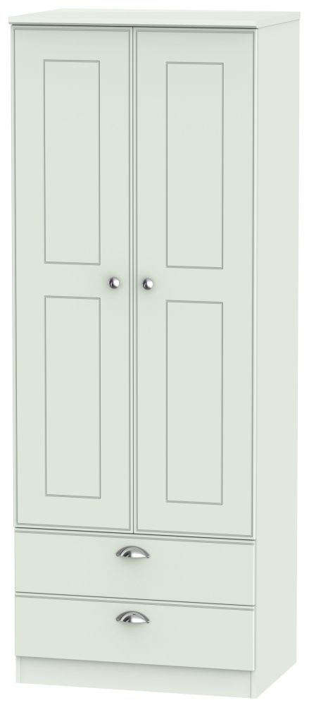 Victoria Grey Matt 2 Door 2 Drawer Tall Wardrobe