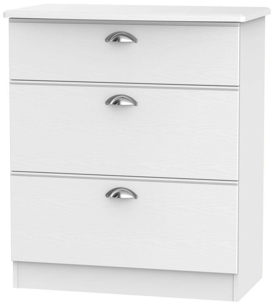 Victoria White Ash 3 Drawer Deep Chest