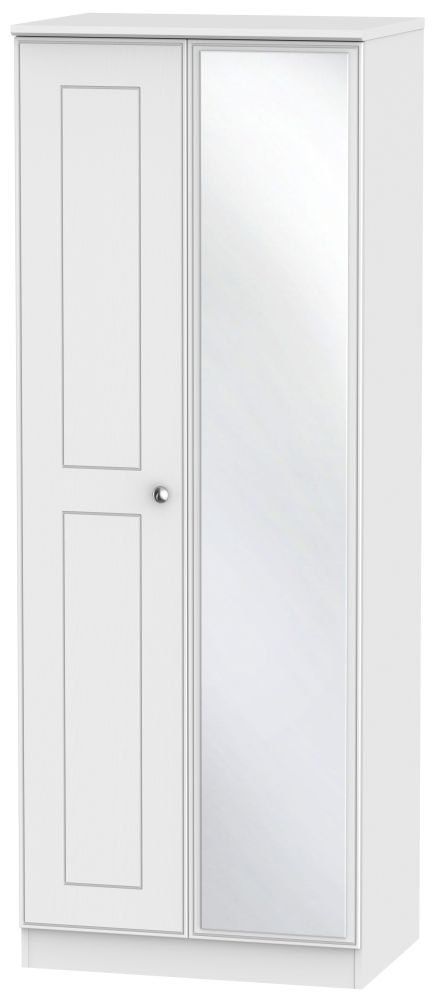 Victoria White Ash 2 Door Tall Mirror Wardrobe