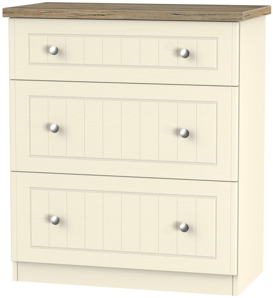 Vienna Cream Ash 3 Drawer Deep Chest