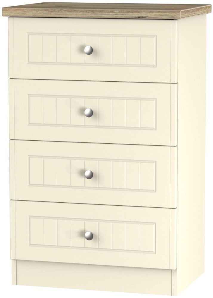 Vienna Cream Ash 4 Drawer Midi Chest