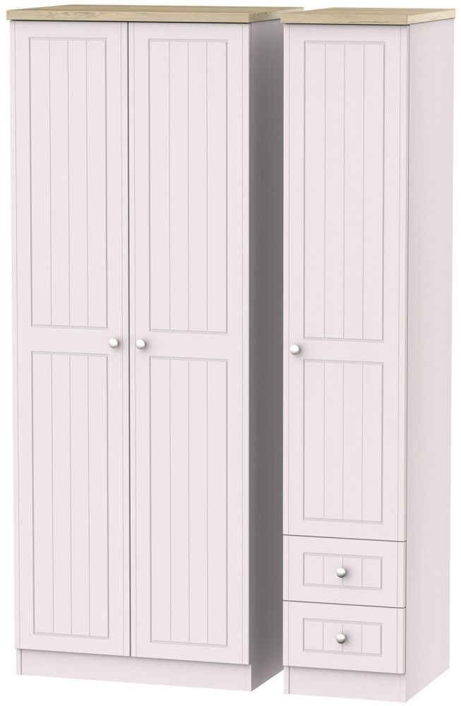 Vienna Kaschmir Ash 3 Door 2 Right Drawer Tall Wardrobe