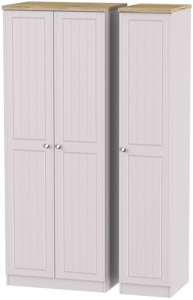 Vienna Kaschmir Ash 3 Door Tall Plain Wardrobe