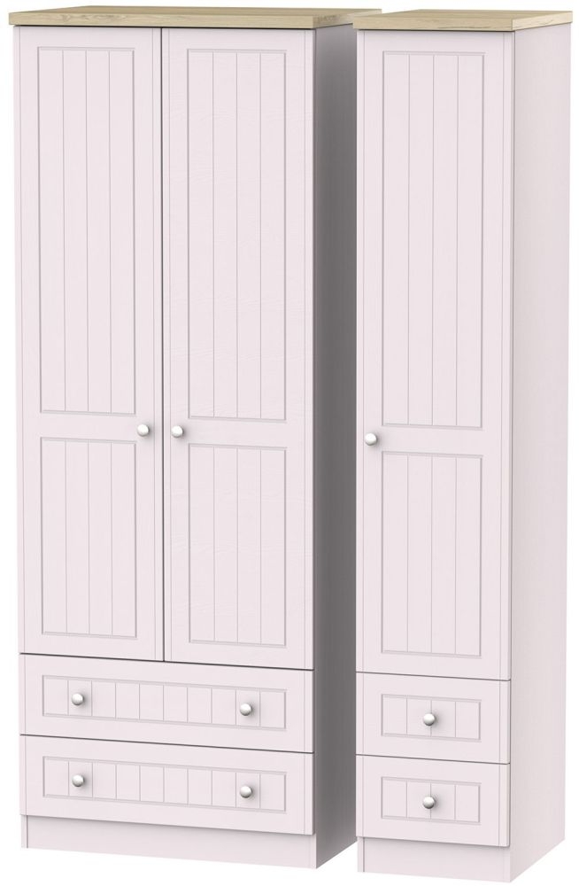 Vienna Kaschmir Ash 3 Door 4 Drawer Tall Wardrobe