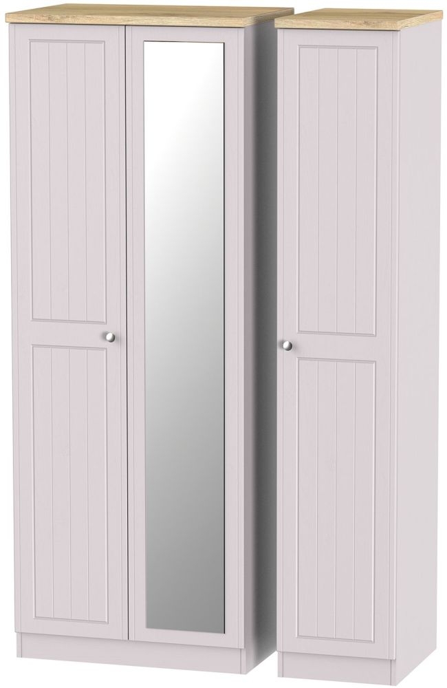 Vienna Kaschmir Ash 3 Door Tall Mirror Wardrobe