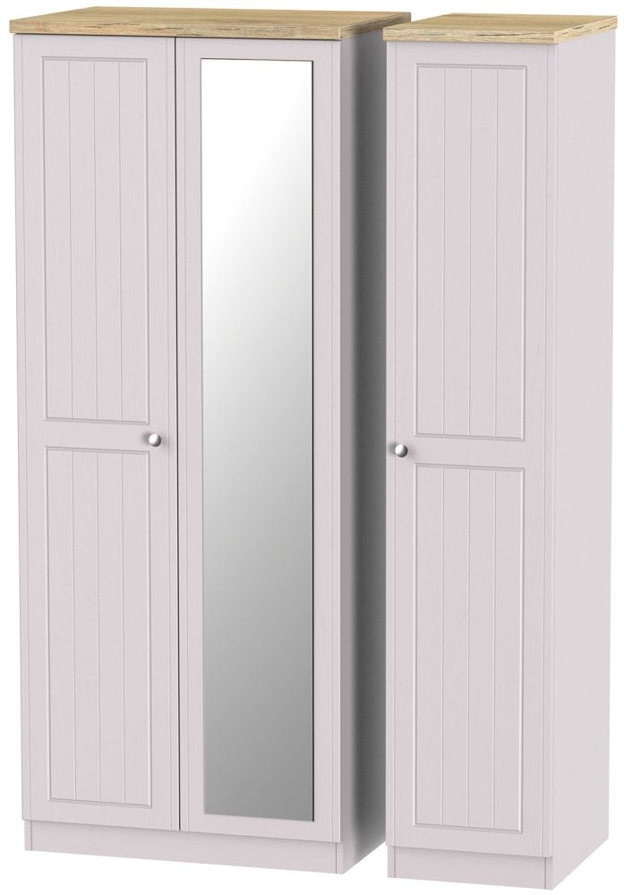 Vienna Kaschmir Ash 3 Door Mirror Wardrobe