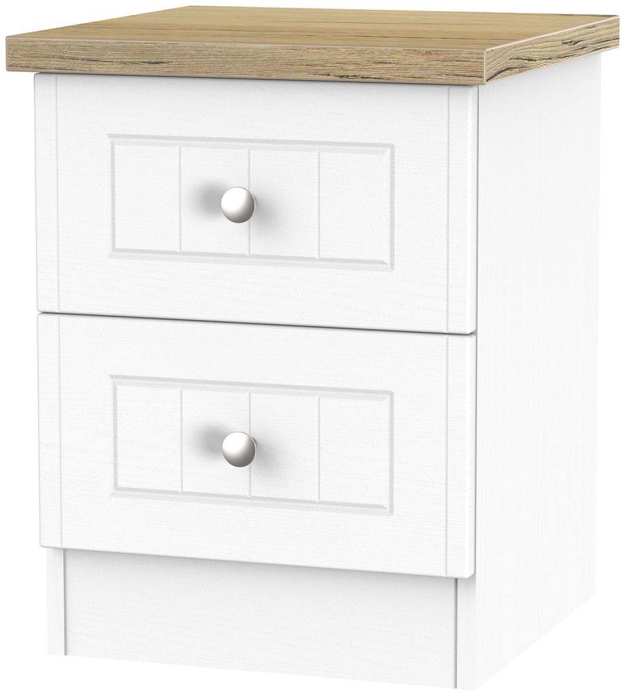 Vienna Porcelain 2 Drawer Bedside Cabinet