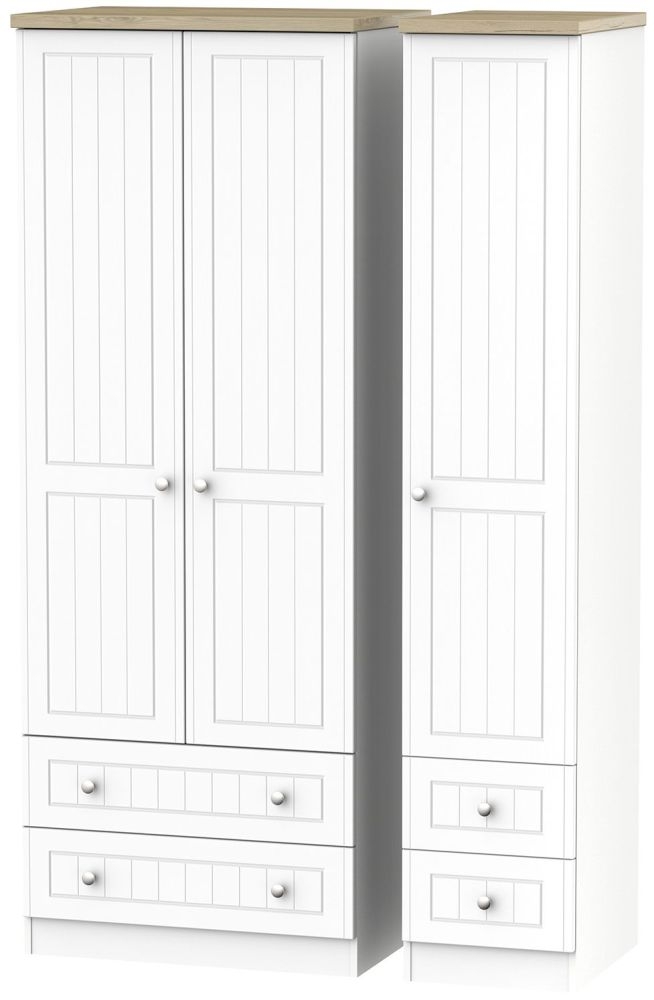 Vienna Porcelain 3 Door 4 Drawer Tall Wardrobe