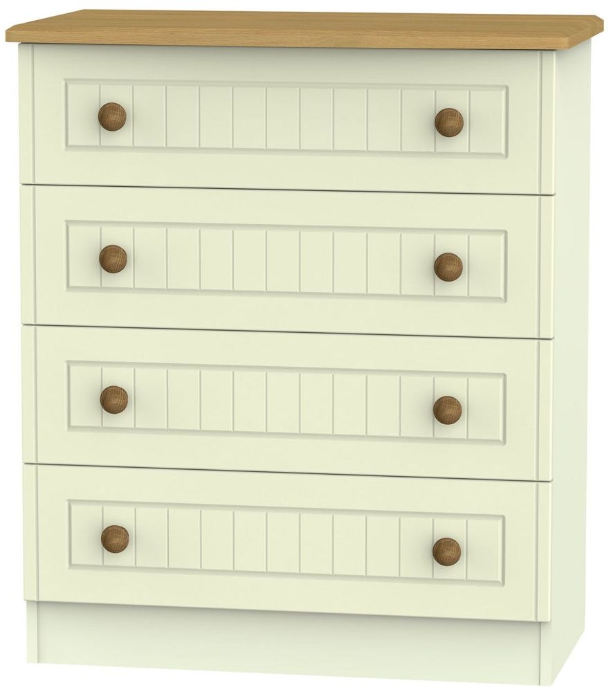 Warwick Cream And Oak 4 Drawer Chest