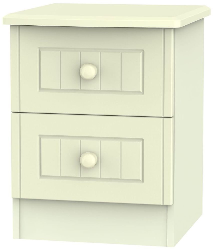 Warwick Cream 2 Drawer Bedside Cabinet