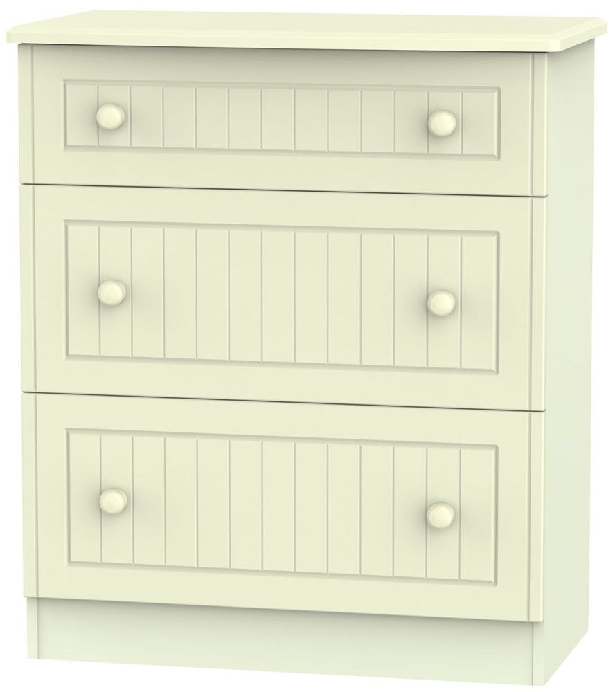 Warwick Cream 3 Drawer Deep Chest