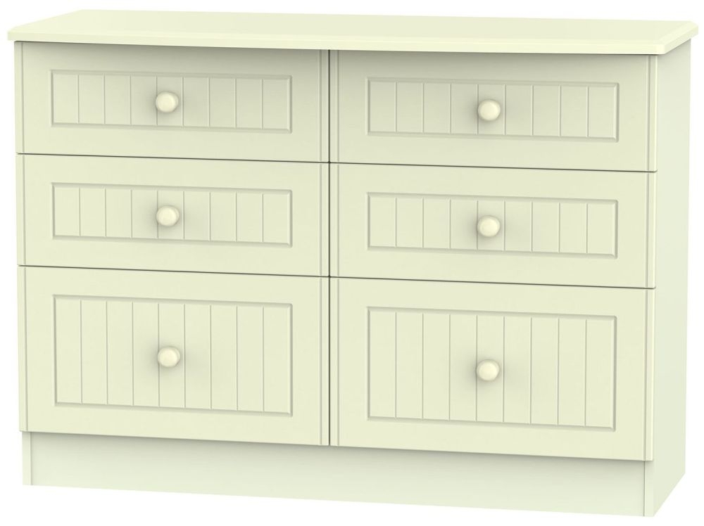 Warwick Cream 6 Drawer Midi Chest