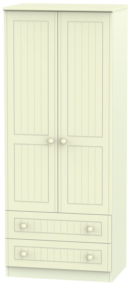 Warwick Cream 2 Door 2 Drawer Wardrobe