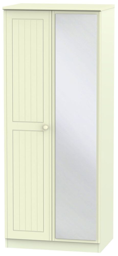 Warwick Cream 2 Door Mirror Wardrobe