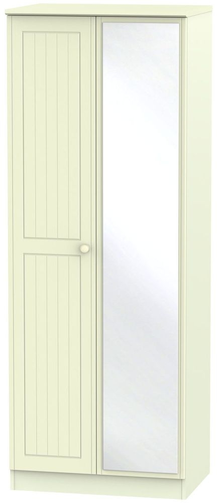 Warwick Cream 2 Door Tall Mirror Wardrobe