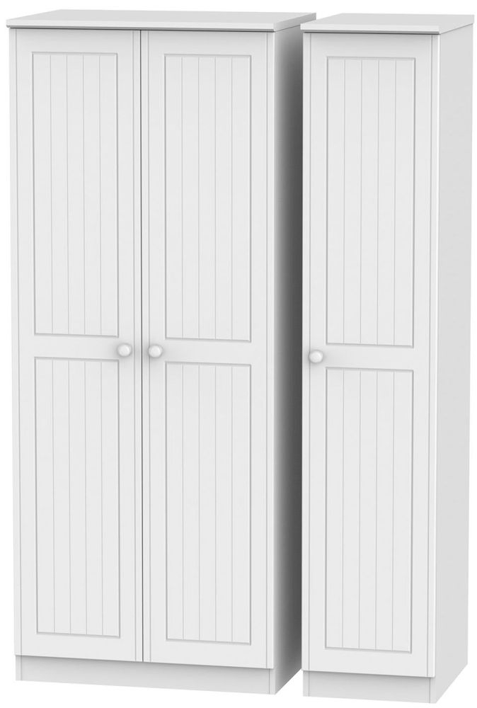 Warwick White 3 Door Plain Triple Wardrobe