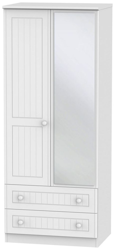 Warwick White 2 Door Mirror Combi Wardrobe