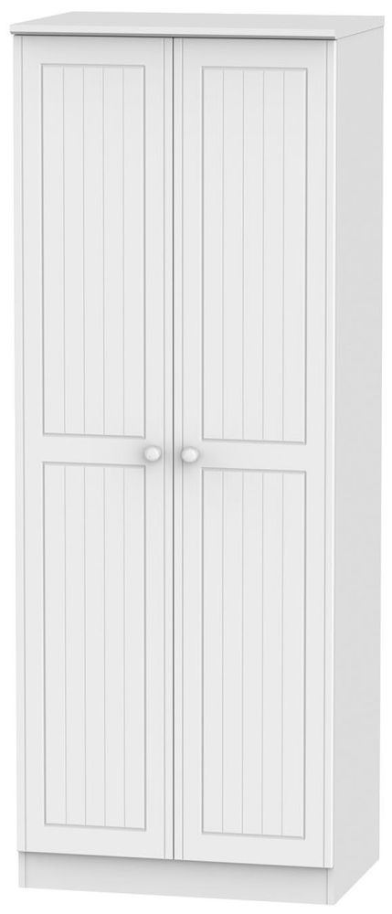 Warwick White 2 Door Tall Plain Wardrobe