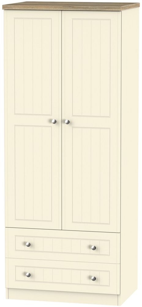 Vienna Cream Ash 2 Door 2 Drawer Wardrobe Clearance Fss14214