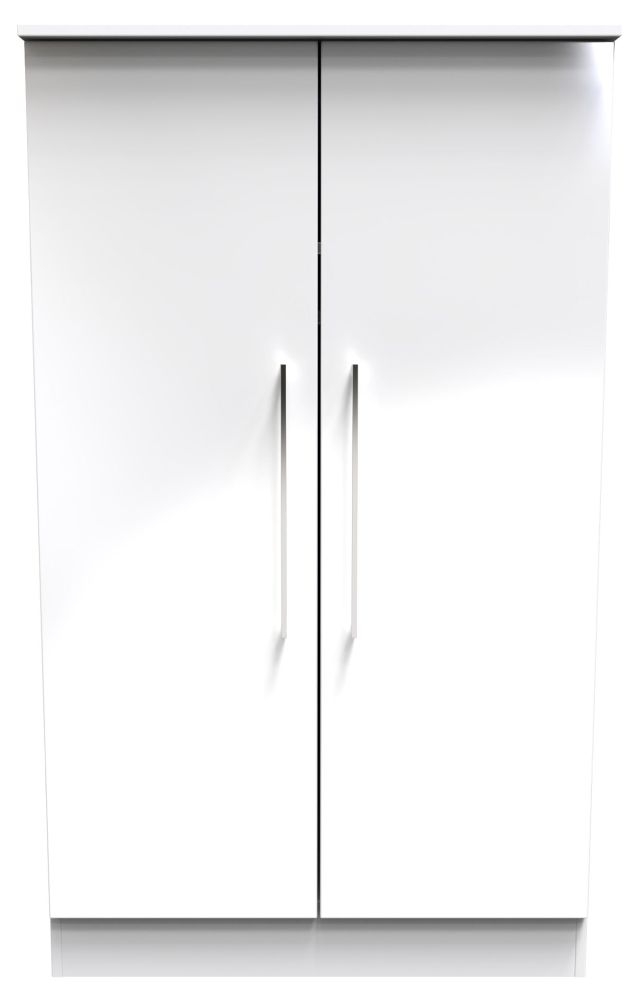 Worcester White Gloss 2 Door Midi Wardrobe