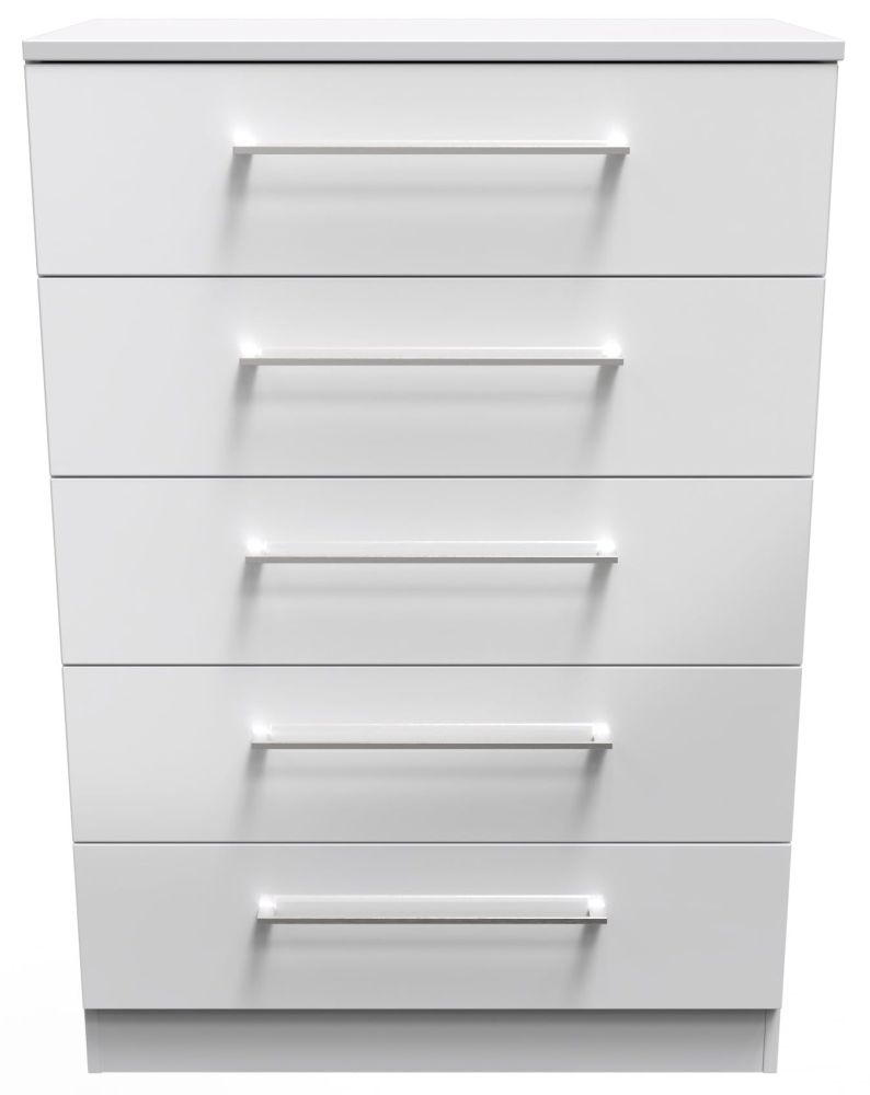Worcester White Gloss 5 Drawer Chest