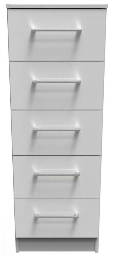 Worcester White Gloss 5 Drawer Tall Chest